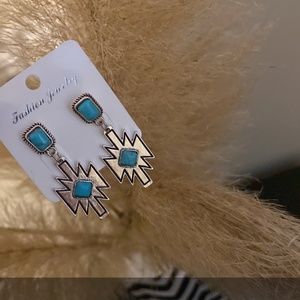 Western Style Turquoise Earrings
